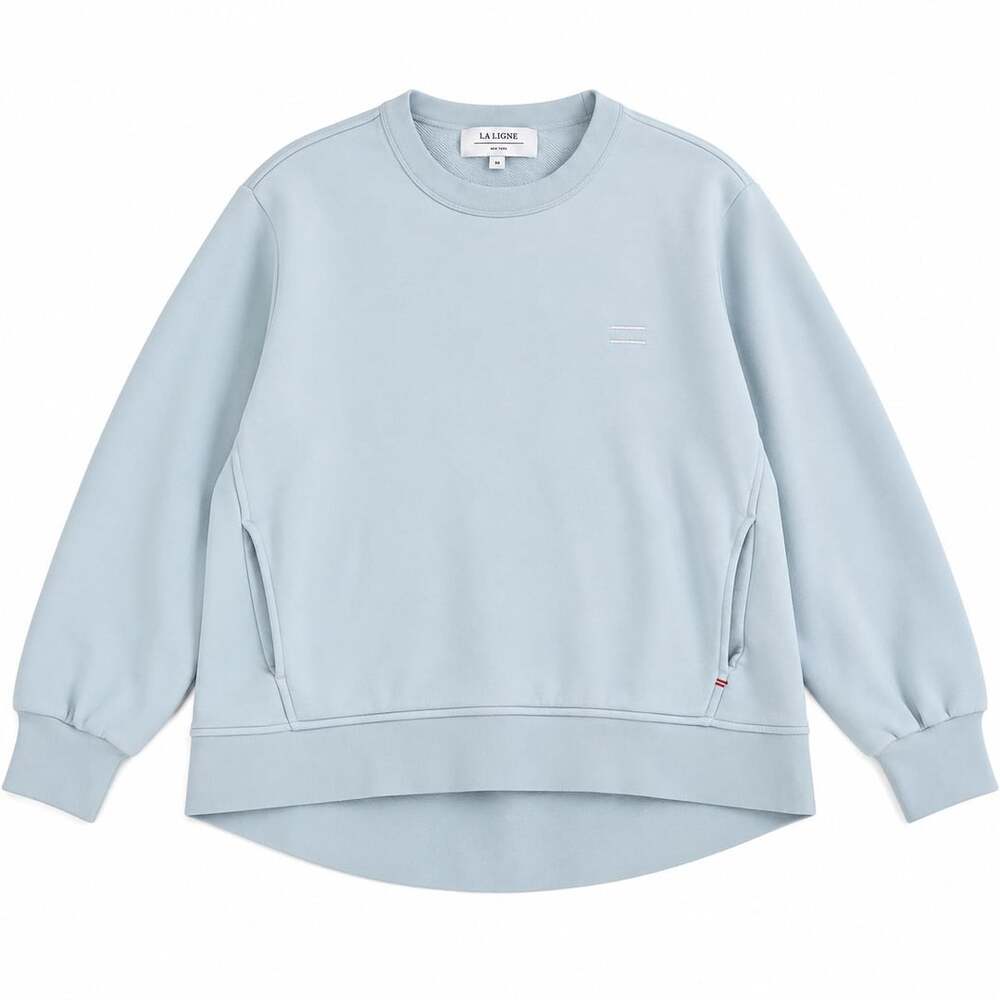 La Ligne Blue Cotton Oversized Sweatshirt Pullover Size M